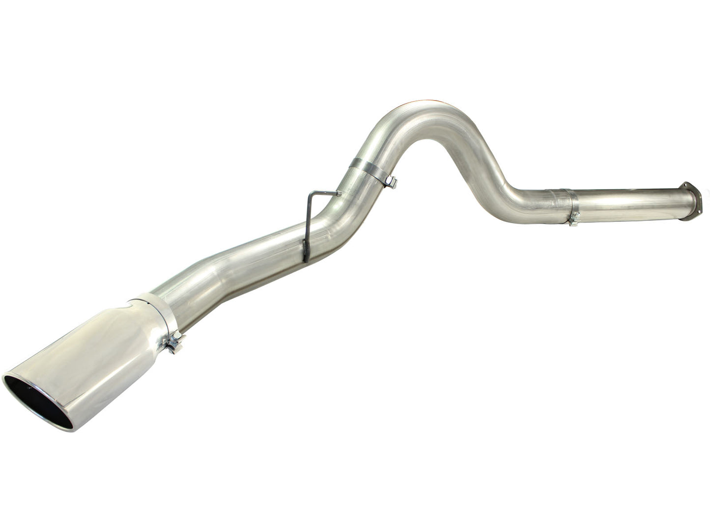 aFe Large Bore-HD 5 IN 409 Stainless Steel DPF-Back Exhaust System w/Polished Tip - Ford 2011-2014 6.7L