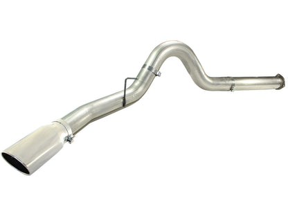 aFe Large Bore-HD 5 IN 409 Stainless Steel DPF-Back Exhaust System w/Polished Tip - Ford 2011-2014 6.7L