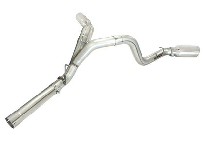 aFe Large Bore-HD 4 IN 409 Stainless Steel DPF-Back Exhaust System w/Polished Tip - Chevy/GMC 2011-2016 6.6L