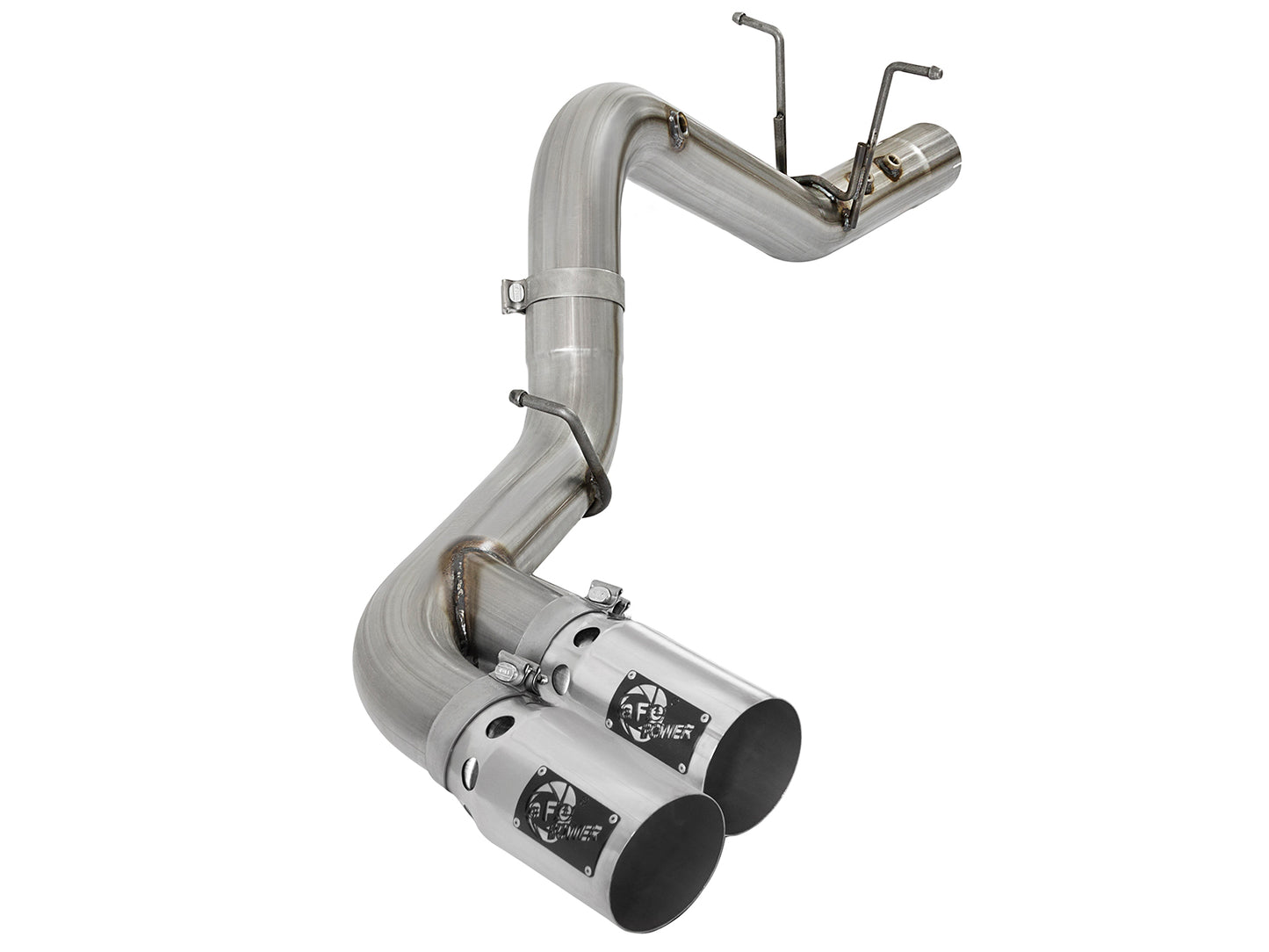 aFe Rebel XD Series 4 IN 409 Stainless Steel DPF-Back Exhaust w/Dual Polished Tips - Chevy/GMC 2017-2019 6.6L