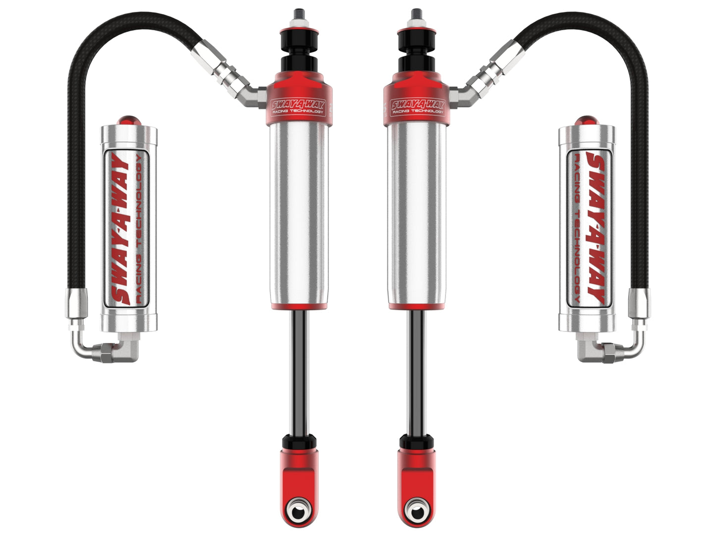 aFe Sway-A-Way 2.5 Front Shock Kit w/ Remote Reservoirs for 0-1.5 IN Lift