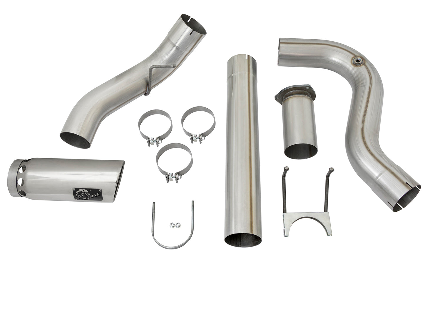 aFe ATLAS 5 IN Aluminized Steel DPF-Back Exhaust System w/Polished Tip - Ford 2017-2026 6.7L