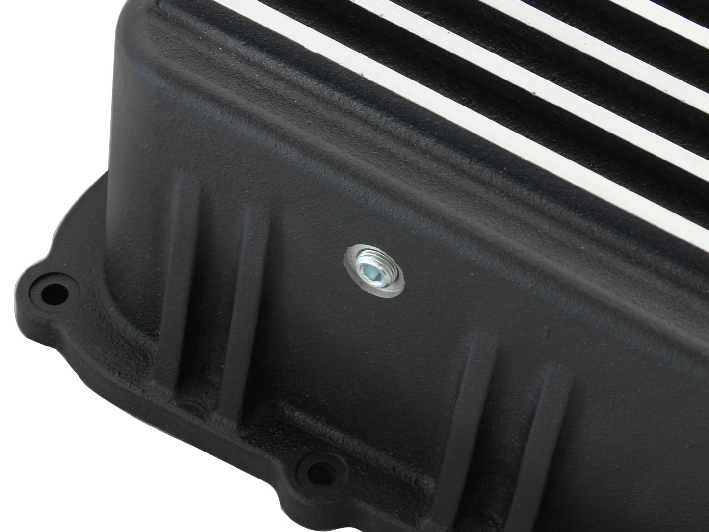 aFe Pro Series Transmission Pan Black w/ Machined Fins - Ford 2011-2021 6.2L/6.7L