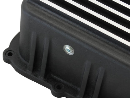 aFe Pro Series Transmission Pan Black w/ Machined Fins - Ford 2011-2021 6.2L/6.7L
