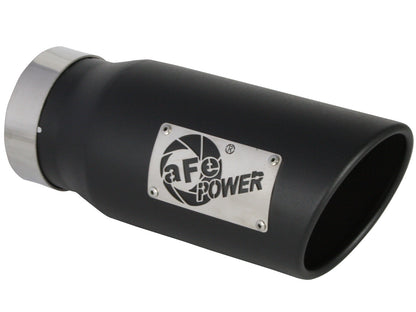 aFe MACH Force-Xp 409 Stainless Steel Clamp-on Exhaust Tip Black - 49T40501-B12