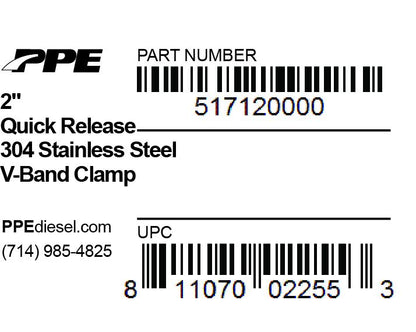 PPE 2.0 Inch V Band Clamp Quick Release