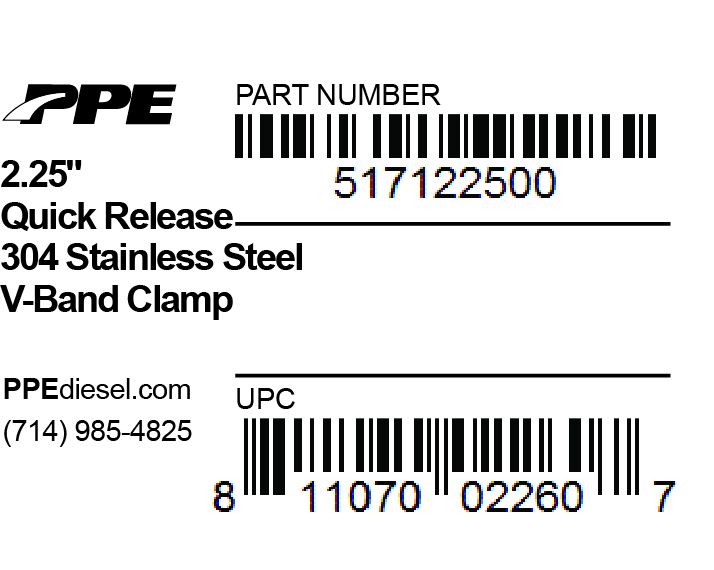 PPE 2.25 Inch V Band Clamp Quick Release