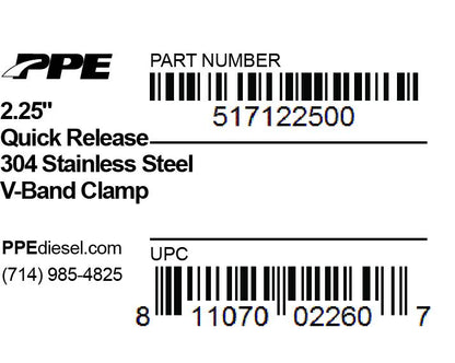 PPE 2.25 Inch V Band Clamp Quick Release