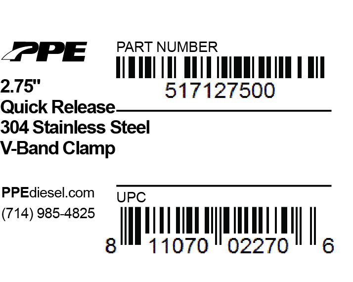 PPE 2.75 Inch V Band Clamp Quick Release