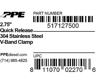 PPE 2.75 Inch V Band Clamp Quick Release