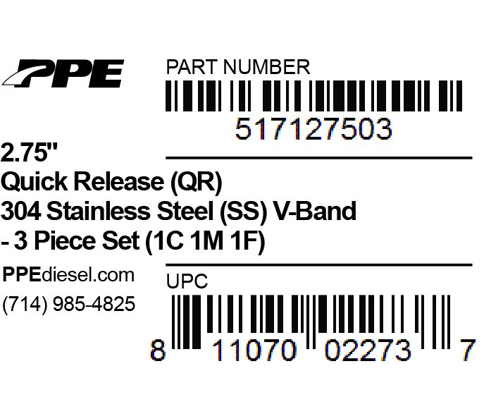 PPE 2.75 Inch V Band 1C 1M 1F QR