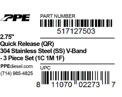 PPE 2.75 Inch V Band 1C 1M 1F QR