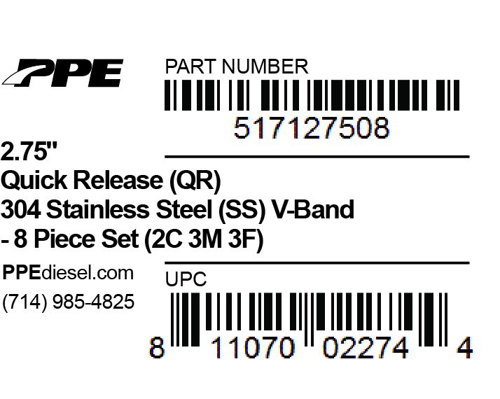 PPE 2.75 Inch V Band 1C 1M 1F QR