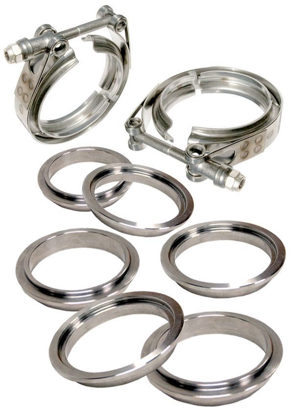 PPE 3.5 Inch V Band Clamp Stainless Steel 8 Piece Set 2C 3M 3F