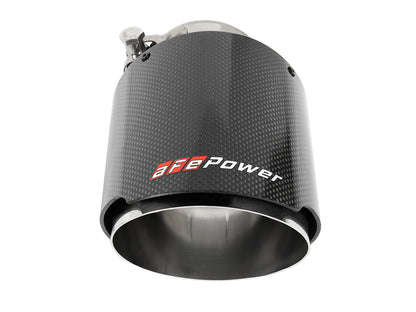 aFe MACH Force-Xp 304 Stainless Steel Clamp-on Exhaust Tip Carbon Fiber - Carbon Fiber, Outlet Inside Diameter 4.5 in