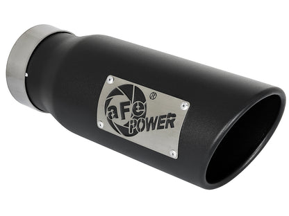 aFe MACH Force-Xp 409 Stainless Steel Clamp-on Exhaust Tip Black - 49T35451-B12