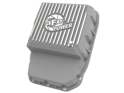 aFe Street Series Transmission Pan Raw w/ Machined Fins - Dodge/Ram 2007-2012 6.7L