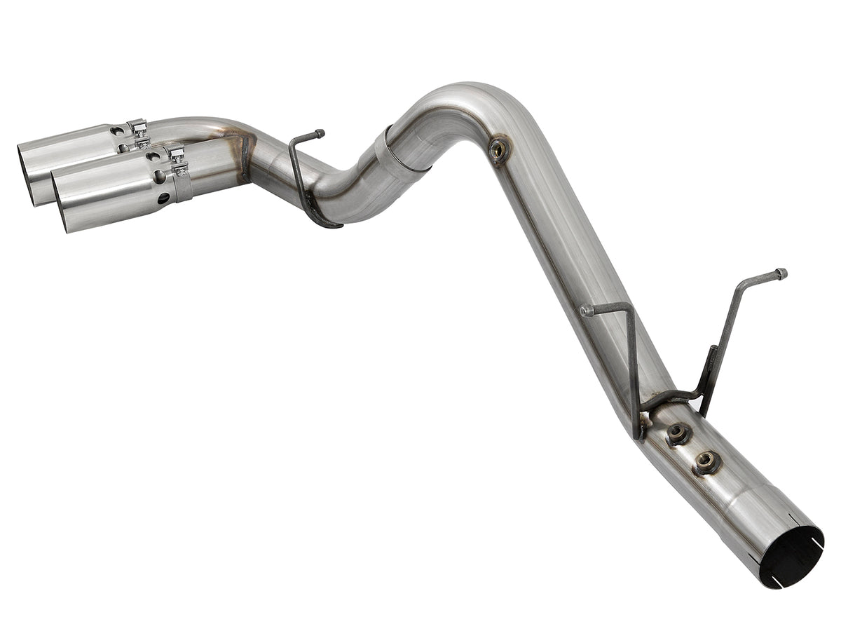 aFe Rebel XD Series 4 IN 409 Stainless Steel DPF-Back Exhaust w/Dual Polished Tips - Chevy/GMC 2017-2019 6.6L