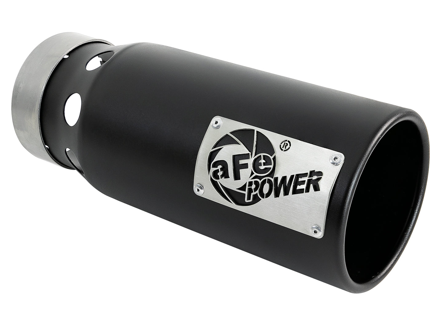 aFe SATURN 4S 409 Stainless Steel Clamp-on Exhaust Tip Black Right Side Exit