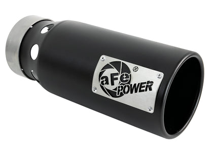 aFe SATURN 4S 409 Stainless Steel Clamp-on Exhaust Tip Black Right Side Exit