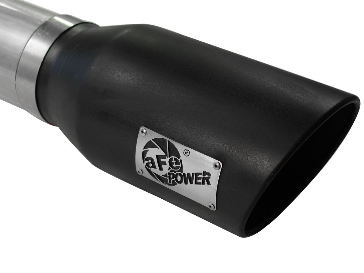 aFe ATLAS 5 IN Aluminized Steel DPF-Back Exhaust System w/Black Tip - Ford 2008-2010 6.4L