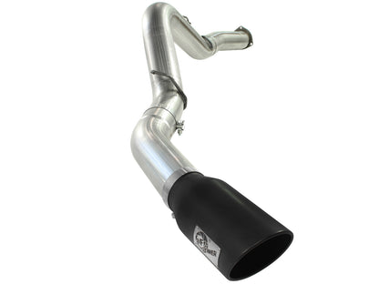 aFe Large Bore-HD 5 IN 409 Stainless Steel DPF-Back Exhaust System w/Black Tip - Chevy/GMC 2007-2010 6.6L