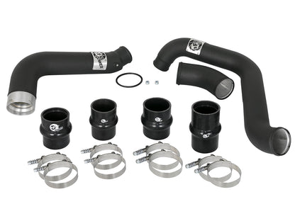 aFe BladeRunner 3 IN & 3-1/2 IN Aluminum Hot and Cold Charge Pipe Kit Black - Chevy/GMC 2017-2019 6.6L