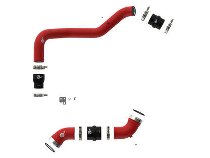 aFe BladeRunner 3 IN & 3-1/2 IN Aluminum Hot and Cold Charge Pipe Kit Red