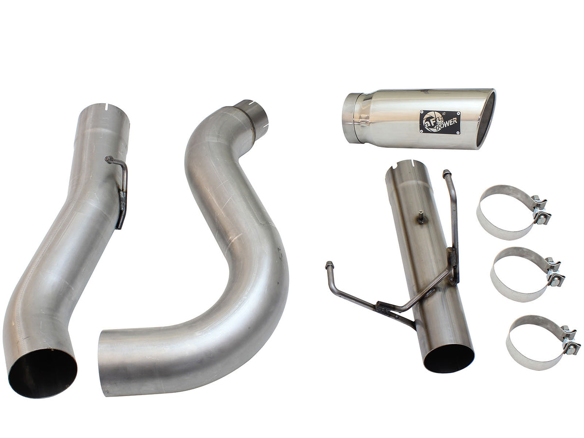 aFe ATLAS 5 IN Aluminized Steel DPF-Back Exhaust System w/Polished Tip - Ram 2013-2018 6.7L - 49-02051-1P
