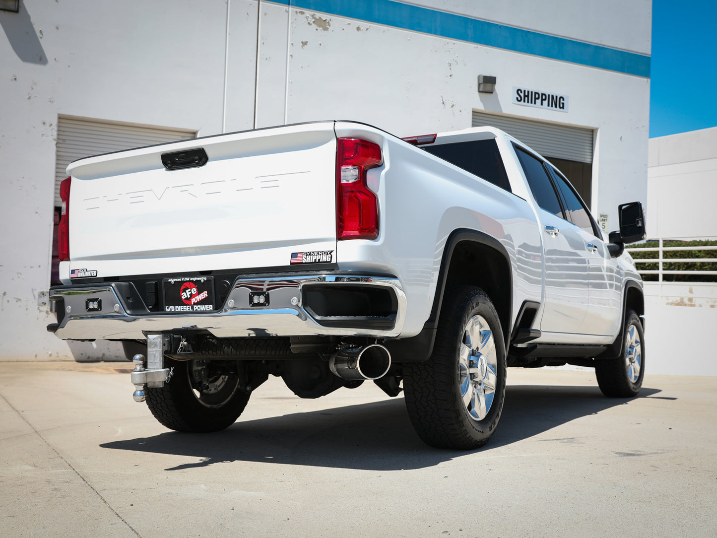 aFe Large Bore-HD 5 IN 409 Stainless Steel DPF-Back Exhaust System w/Polished Tip - Chevy/GMC 2020-2023 6.6L