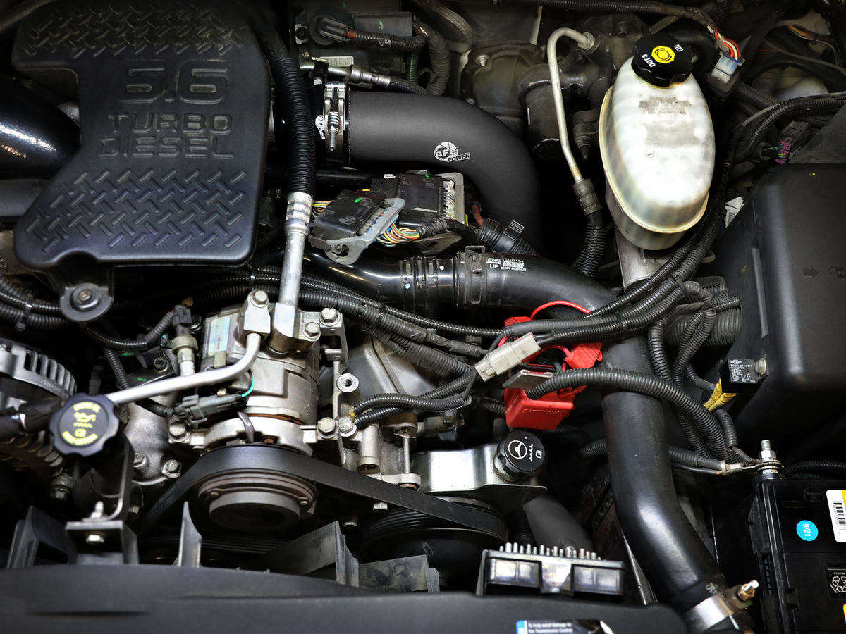 aFe BladeRunner 3 IN & 3-1/2 IN Aluminum Hot and Cold Charge Pipe Kit Black - Chevy/GMC 2006-2010 6.6L