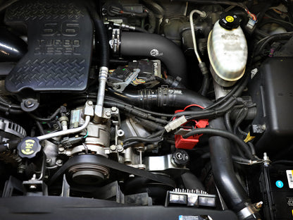 aFe BladeRunner 3 IN & 3-1/2 IN Aluminum Hot and Cold Charge Pipe Kit Black - Chevy/GMC 2006-2010 6.6L