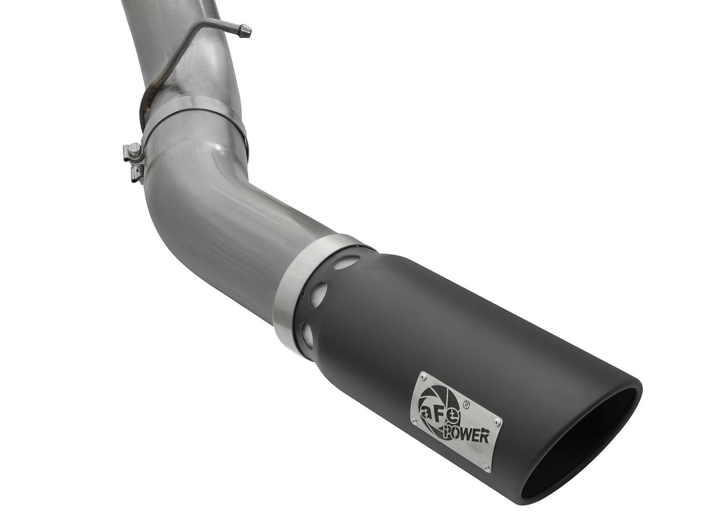 aFe Large Bore-HD 5 IN 409 Stainless Steel DPF-Back Exhaust System w/Black Tip - Chevy/GMC 2016 6.6L