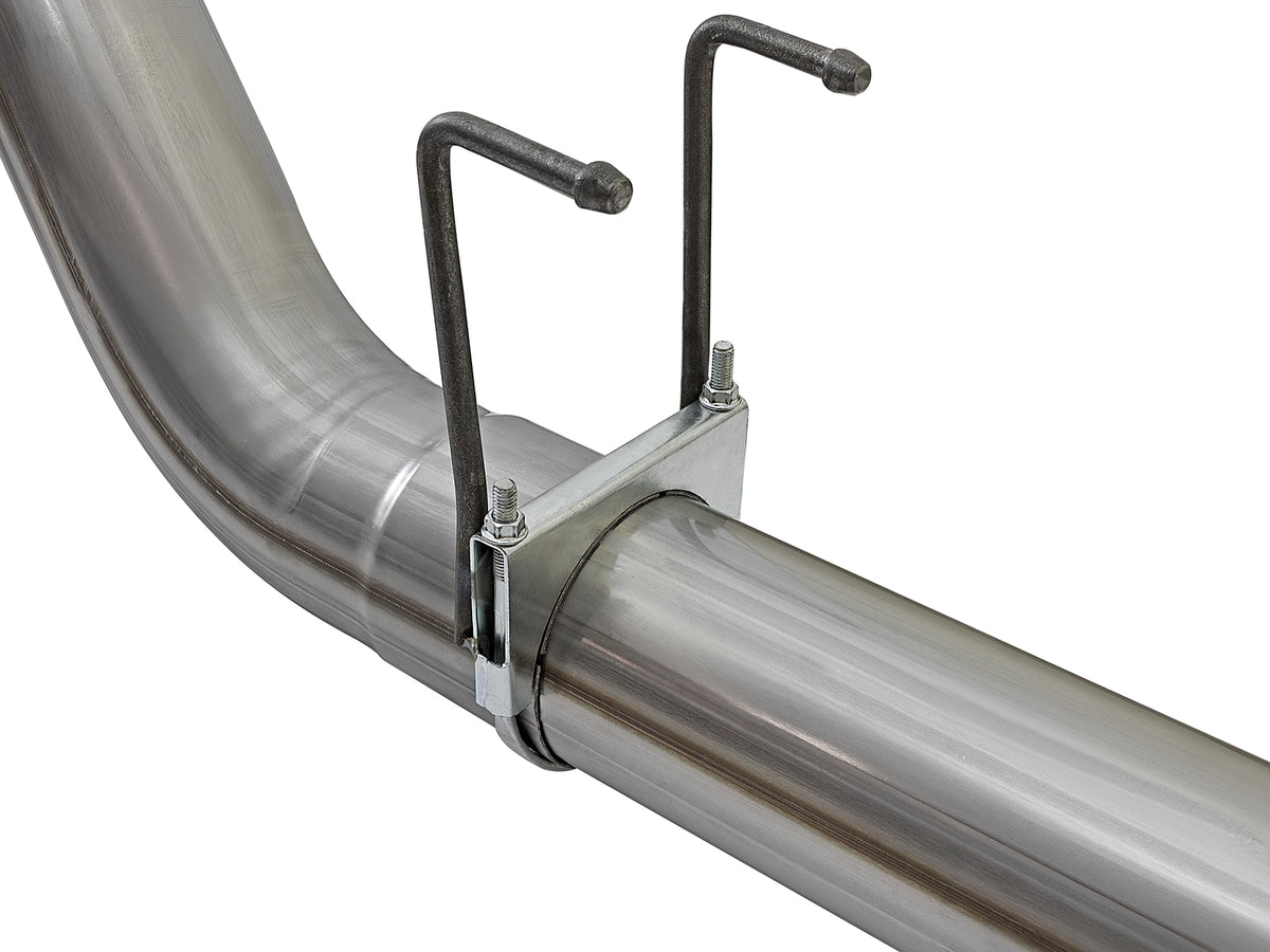 aFe Large Bore-HD 5 IN 409 Stainless Steel DPF-Back Exhaust System w/Black Tip - Ford 2017-2026 6.7L