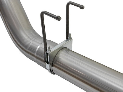 aFe Large Bore-HD 5 IN 409 Stainless Steel DPF-Back Exhaust System w/Black Tip - Ford 2017-2026 6.7L