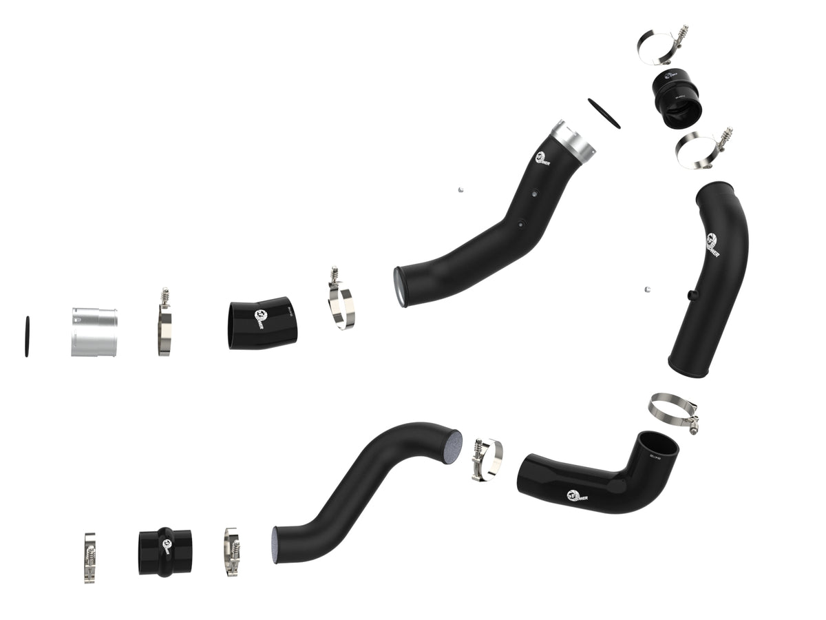 aFe BladeRunner Aluminum Hot and Cold Charge Pipe Kit Black - Chevy/GMC 2024-2026 6.6L
