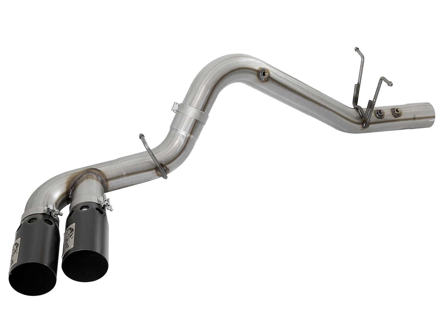 aFe Rebel XD Series 4 IN 409 Stainless Steel DPF-Back Exhaust w/Dual Black Tips - Chevy/GMC 2017-2019 6.6L