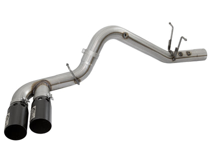 aFe Rebel XD Series 4 IN 409 Stainless Steel DPF-Back Exhaust w/Dual Black Tips - Chevy/GMC 2017-2019 6.6L