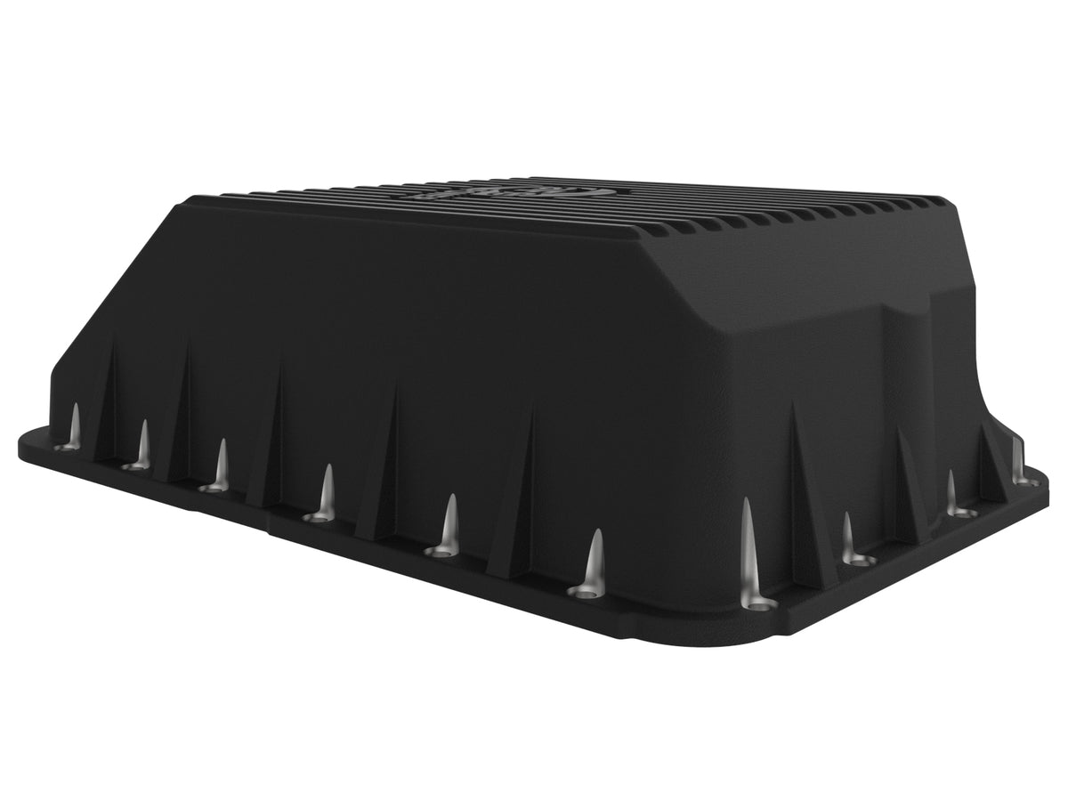 aFe Pro Series Transmission Pan Black w/ Machined Fins - Ford 1994-2010