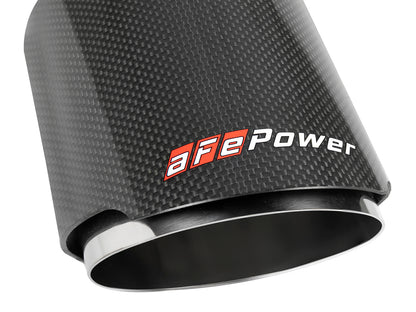 aFe MACH Force-Xp 304 Stainless Steel Clamp-on Exhaust Tip Carbon Fiber - Carbon Fiber, Outlet Inside Diameter 4.5 in