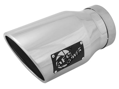 aFe MACH Force-Xp 304 Stainless Steel Clamp-on Exhaust Tip Polished Left Side Exit - 49T50702-P12