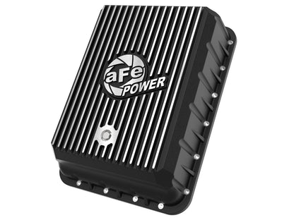 aFe Pro Series Transmission Pan Black w/ Machined Fins - Ram 2013-2024 6.7L