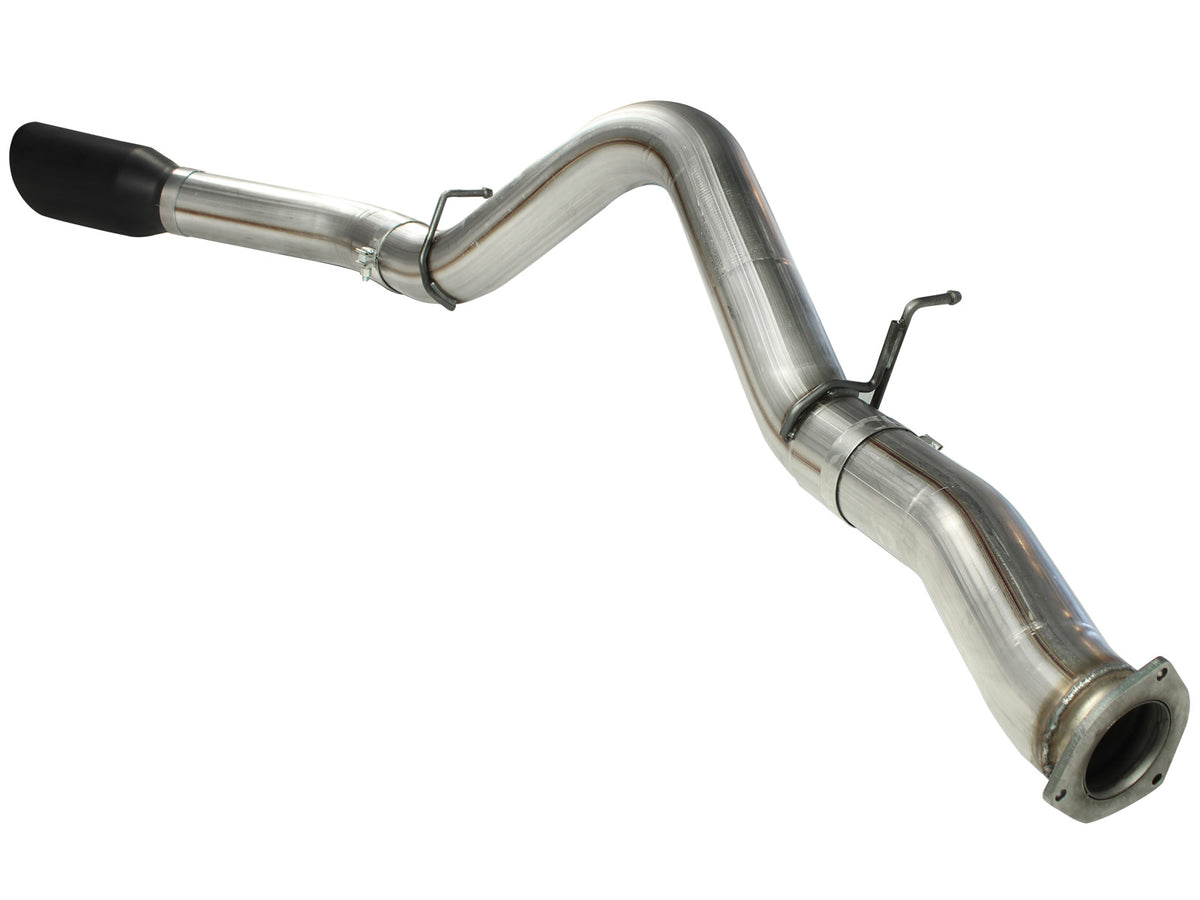 aFe Large Bore-HD 5 IN 409 Stainless Steel DPF-Back Exhaust System w/Black Tip - Chevy/GMC 2007-2010 6.6L