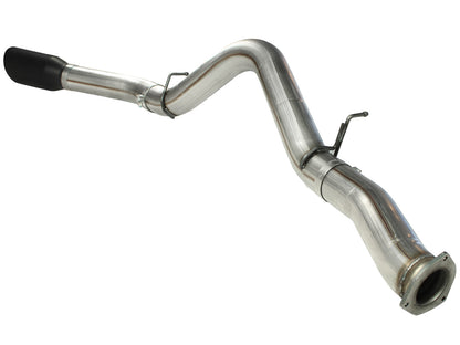 aFe Large Bore-HD 5 IN 409 Stainless Steel DPF-Back Exhaust System w/Black Tip - Chevy/GMC 2007-2010 6.6L