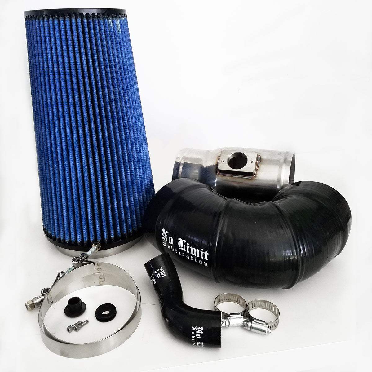 No Limit 6.4 Cold Air Intake 08-10 Ford Super Duty Power Stroke Polished Oiled Filter
