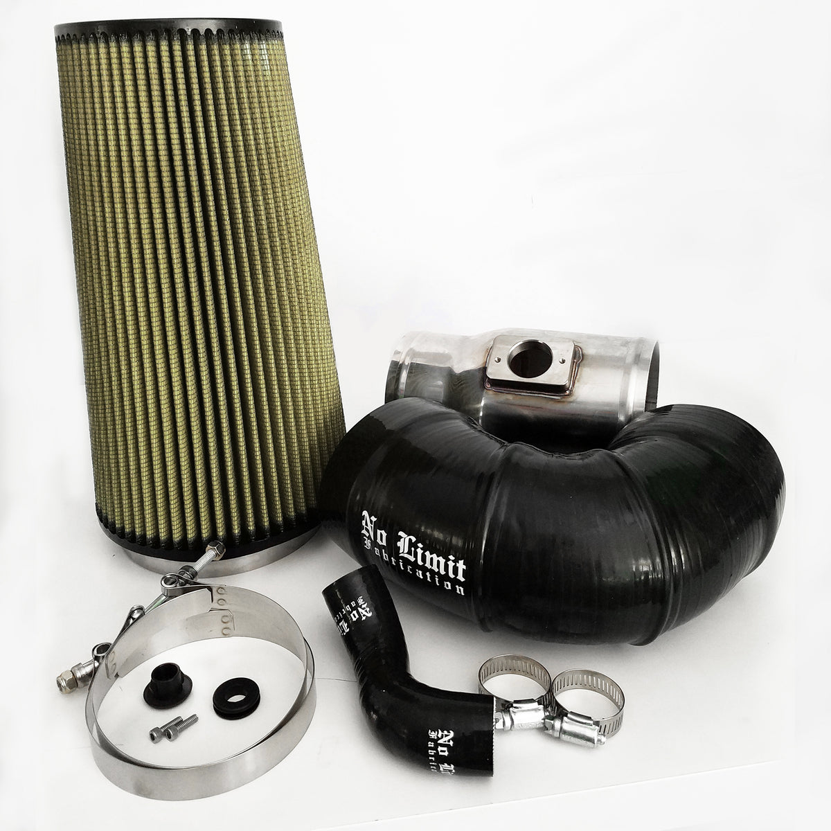 No Limit 6.4 Cold Air Intake 08-10 Ford Super Duty Power Stroke Polished PG7 Filter