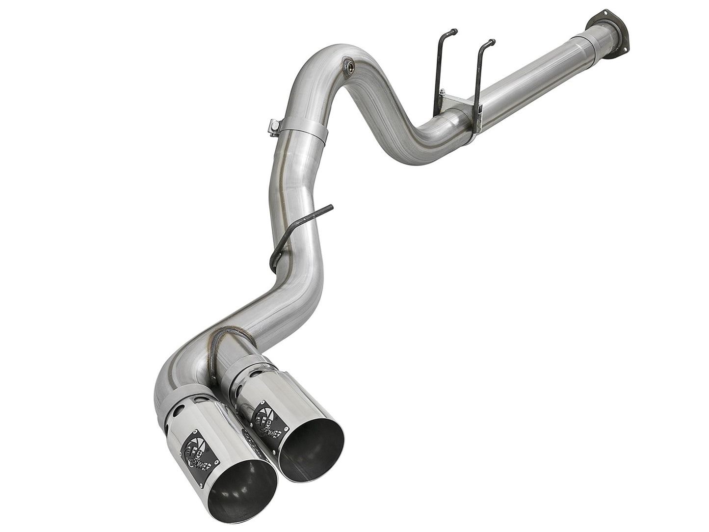 aFe Rebel XD Series 4 IN 409 Stainless Steel DPF-Back Exhaust w/Dual Polished Tips - Ford 2015-2016 6.7L