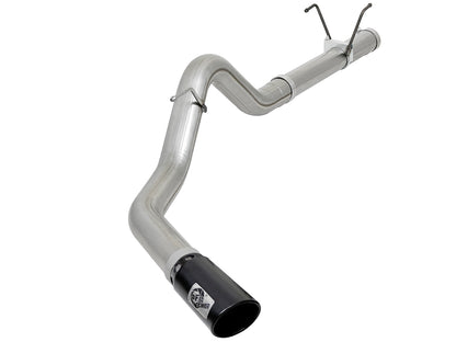 aFe Large Bore-HD 4 IN 409 Stainless Steel DPF-Back Exhaust System w/ Black Tip - Dodge/Ram 2007-2012 6.7L