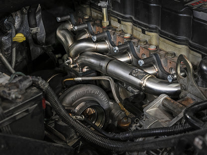 aFe Twisted Steel 304 Stainless Steel Header w/ T3 Turbo Flange