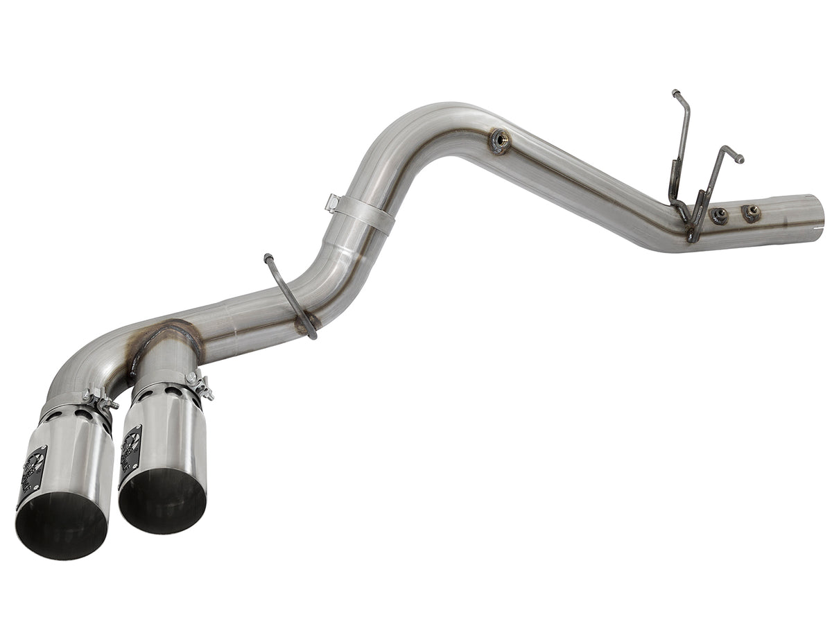 aFe Rebel XD Series 4 IN 409 Stainless Steel DPF-Back Exhaust w/Dual Polished Tips - Chevy/GMC 2017-2019 6.6L